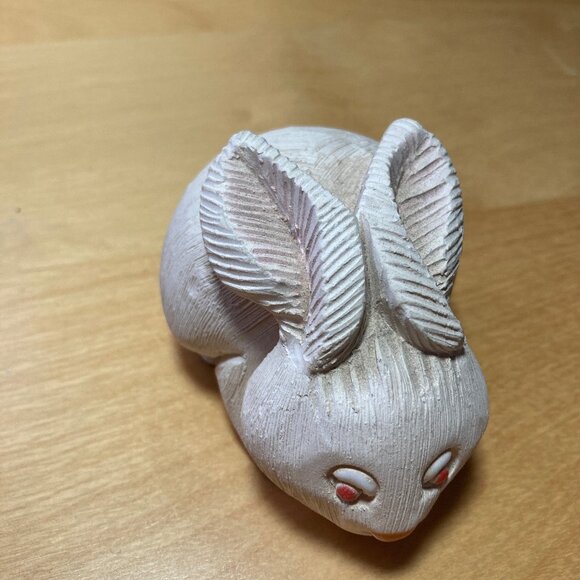 Artesania Rinconada Bunny with Orange Eyes Pottery Figurine - Picture 5 of 6